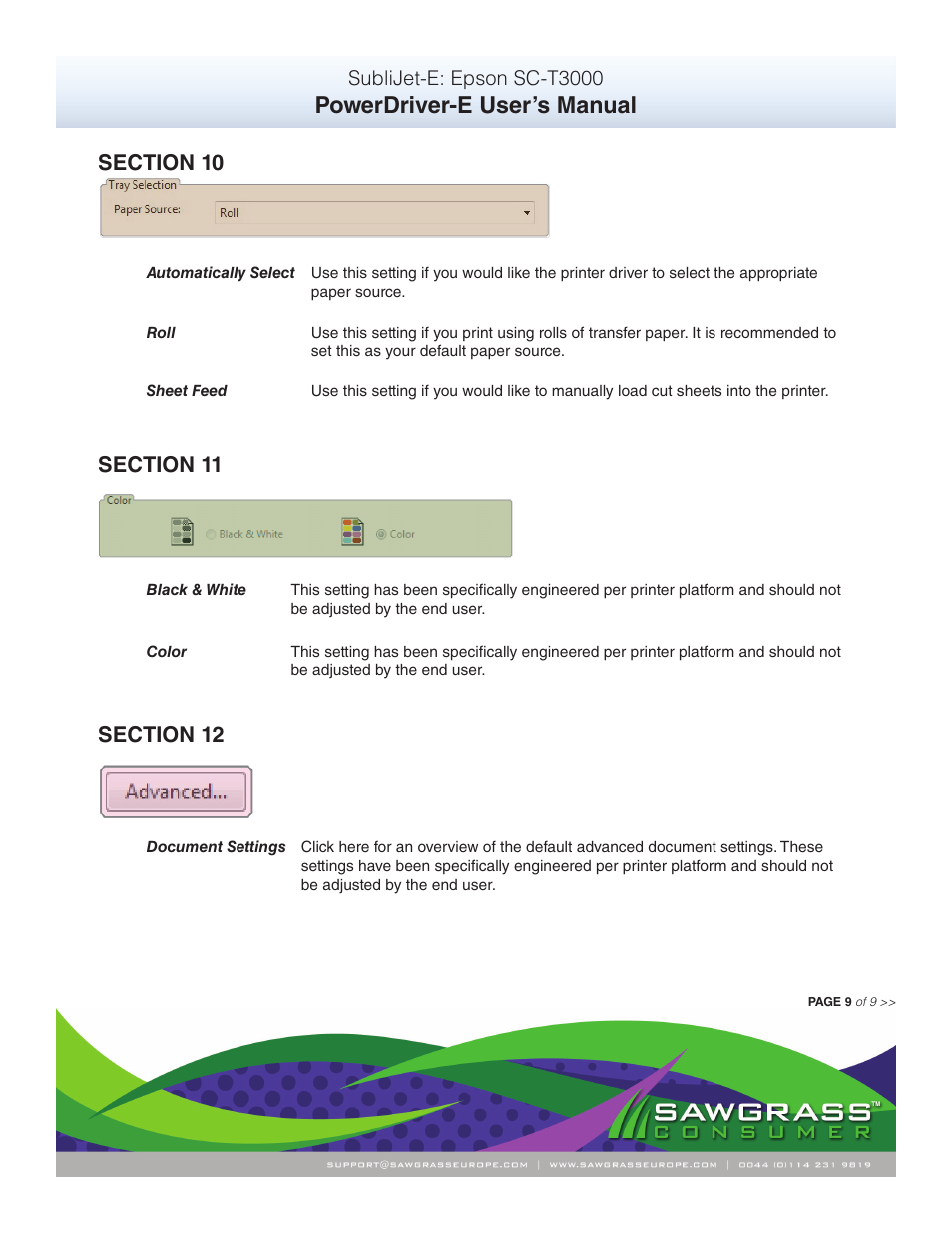 Powerdriver-e user’s manual | Xpres SubliJet E Epson SureColor T3000 (Power Driver Setup): User Manual User Manual | Page 10 / 10