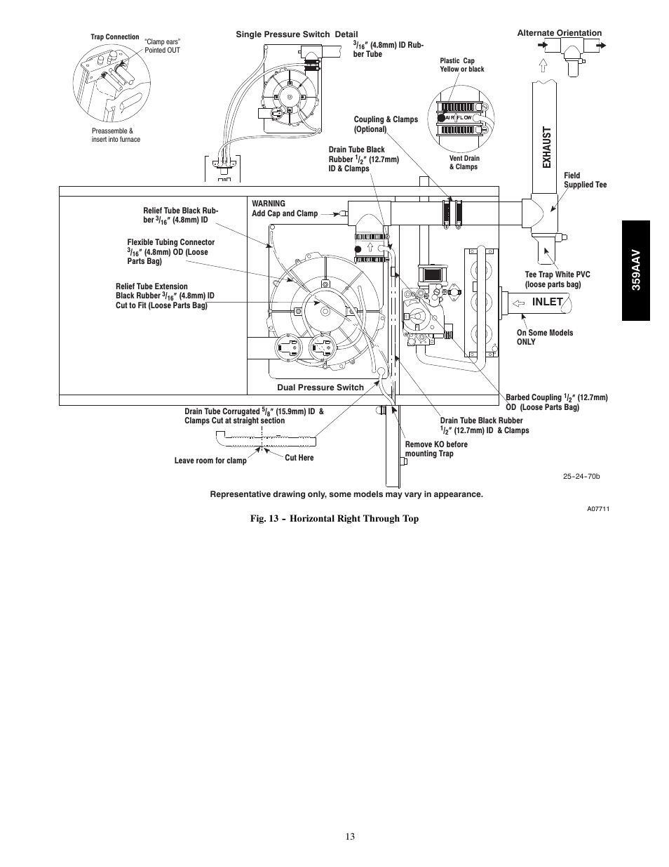 Exhaus t, Inlet, 359aa v | Bryant 359AAV User Manual | Page 13 / 22