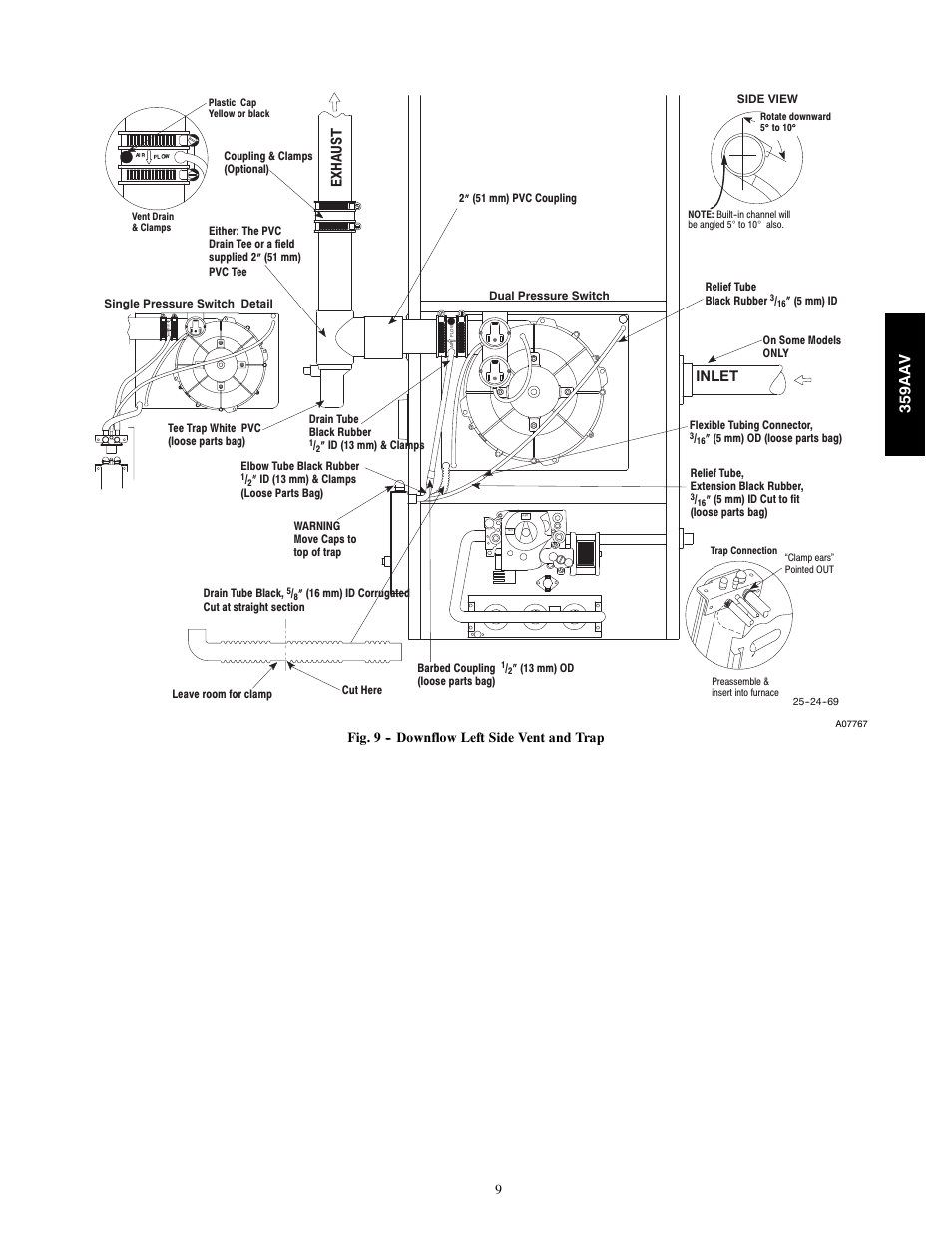 359aa v, Exhaus t, Inlet | Bryant 359AAV User Manual | Page 9 / 22