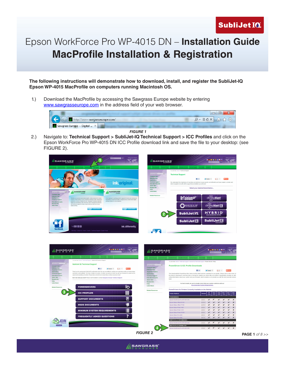Macprofile installation & registration | Xpres SubliJet IQ Epson WP-4015 (Mac ICC Profile Setup): Printer/Profile Installation Guide User Manual | Page 10 / 17