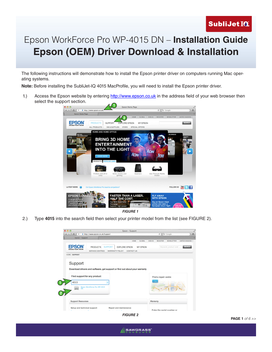 Epson (oem) driver download & installation | Xpres SubliJet IQ Epson WP-4015 (Mac ICC Profile Setup): Printer/Profile Installation Guide User Manual | Page 4 / 17