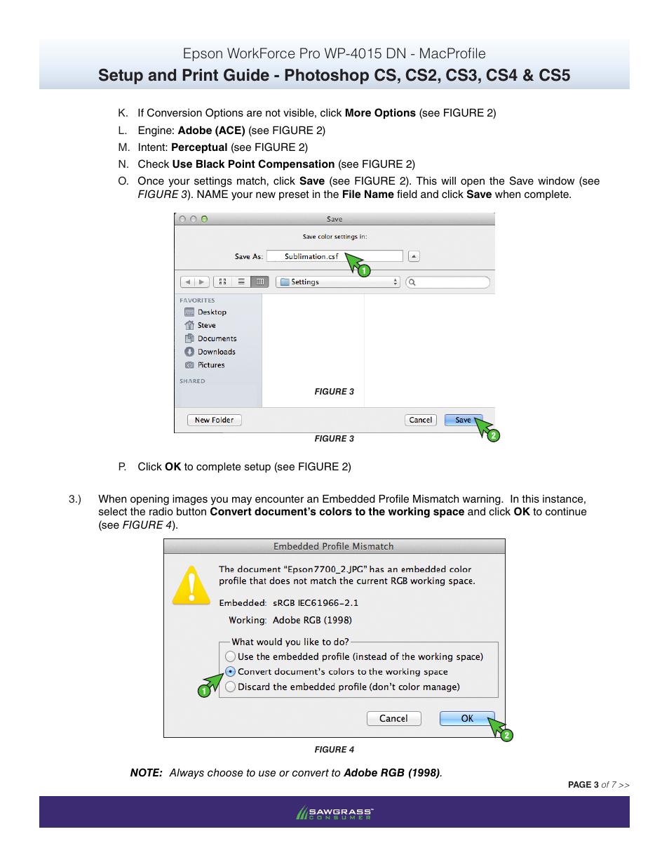 Epson workforce pro wp-4015 dn - macprofile | Xpres SubliJet IQ Epson WP-4015 (Mac ICC Profile Setup): Print & Setup Guide Photoshop CS - CS5 User Manual | Page 3 / 7