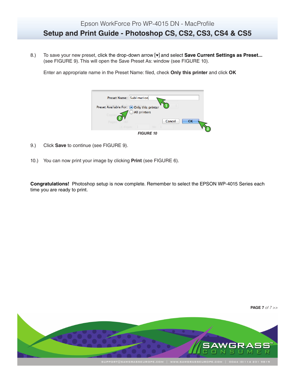 Epson workforce pro wp-4015 dn - macprofile | Xpres SubliJet IQ Epson WP-4015 (Mac ICC Profile Setup): Print & Setup Guide Photoshop CS - CS5 User Manual | Page 7 / 7