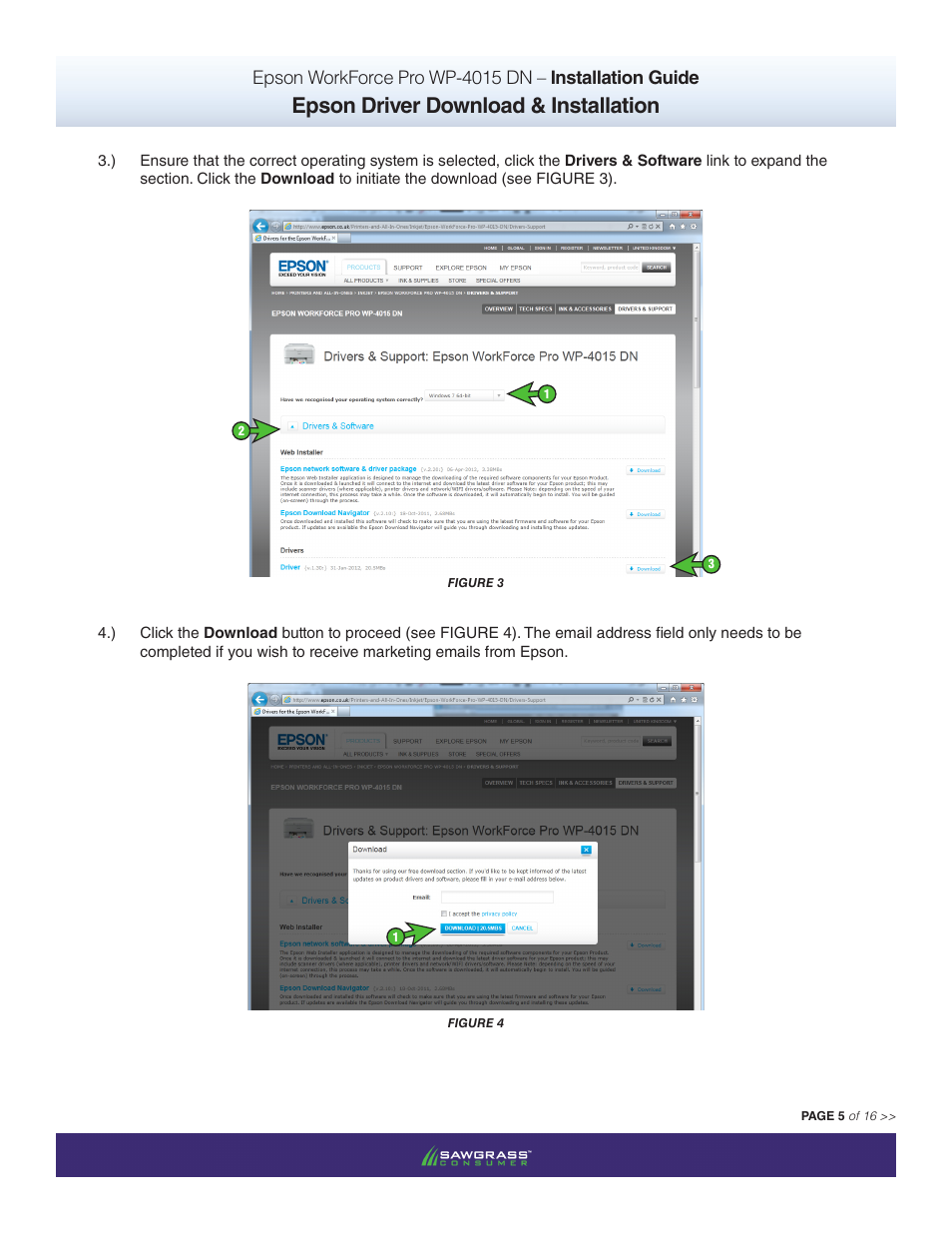 Epson driver download & installation | Xpres SubliJet IQ Epson WP-4015 (Power Driver Setup): Power Driver Installation Guide User Manual | Page 5 / 16