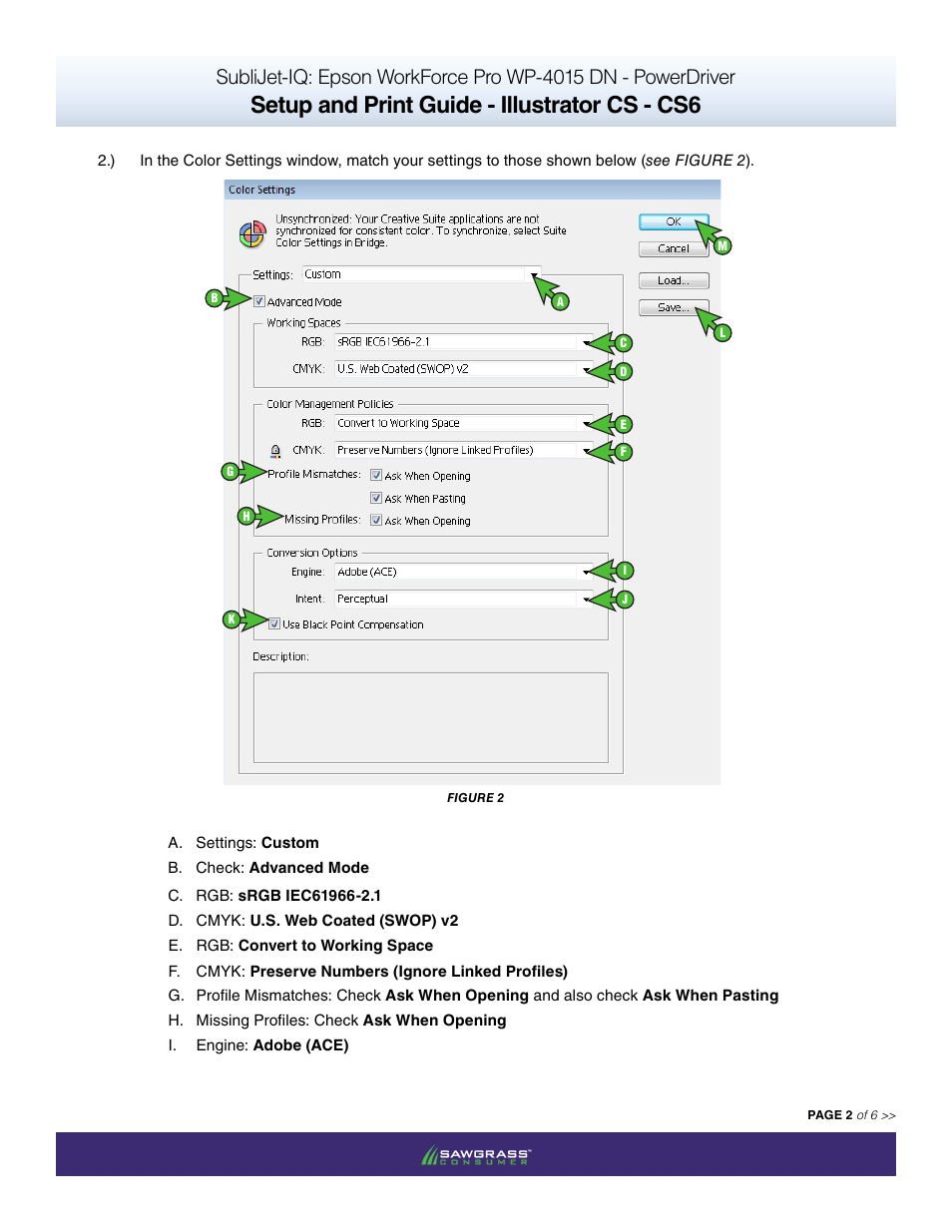 Setup and print guide - illustrator cs - cs6 | Xpres SubliJet IQ Epson WP-4015 (Power Driver Setup): Print & Setup Guide Adobe Illustrator CS - CS6 User Manual | Page 2 / 6