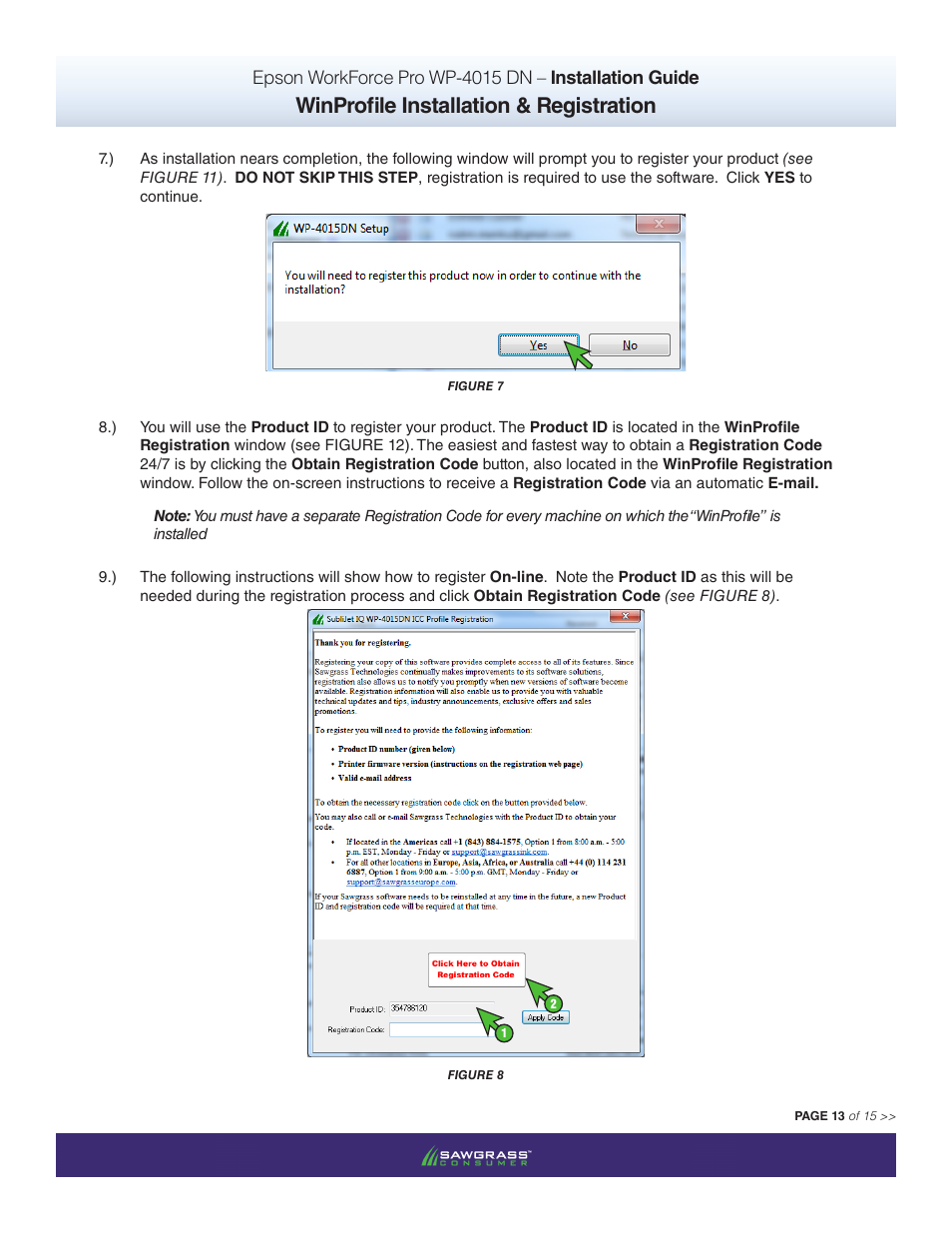 Winprofile installation & registration | Xpres SubliJet IQ Epson WP-4015 (Windows ICC Profile Setup): Printer/Profile Installation Guide User Manual | Page 13 / 15