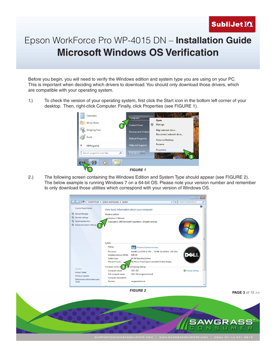 Microsoft windows os verification | Xpres SubliJet IQ Epson WP-4015 (Windows ICC Profile Setup): Printer/Profile Installation Guide User Manual | Page 3 / 15