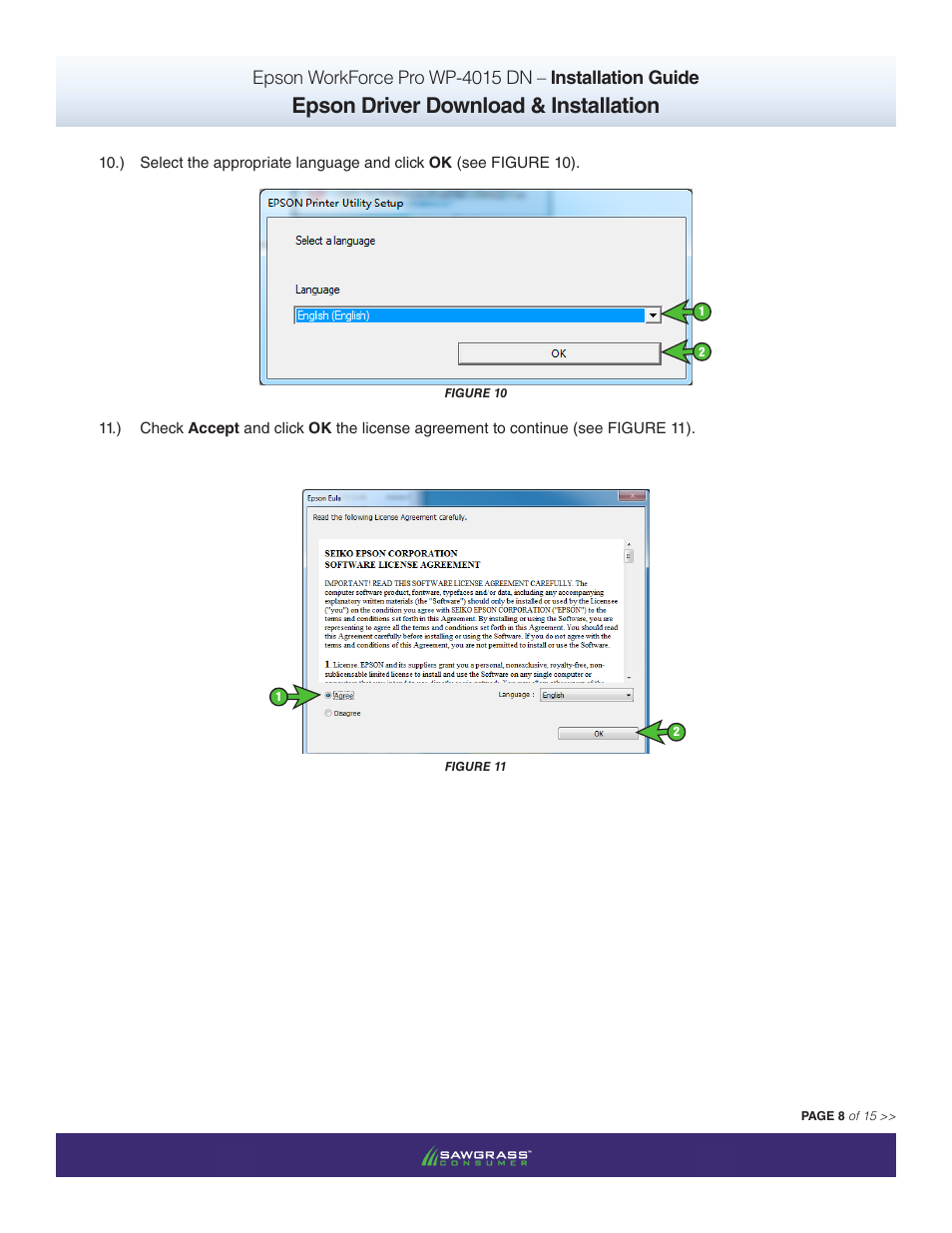 Epson driver download & installation | Xpres SubliJet IQ Epson WP-4015 (Windows ICC Profile Setup): Printer/Profile Installation Guide User Manual | Page 8 / 15