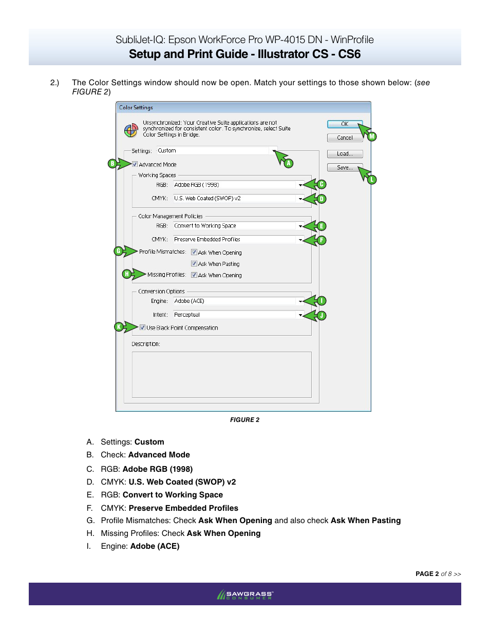 Setup and print guide - illustrator cs - cs6 | Xpres SubliJet IQ Epson WP-4015 (Windows ICC Profile Setup): Print & Setup Guide Adobe Illustrator CS - CS6 User Manual | Page 2 / 8