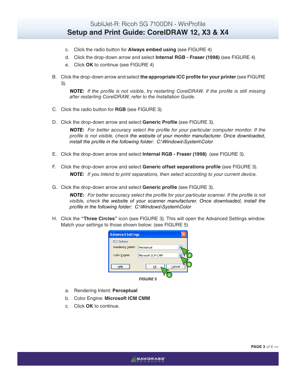 Setup and print guide: coreldraw 12, x3 & x4, Sublijet-r: ricoh sg 7100dn - winprofile | Xpres SubliJet R Ricoh SG7100DN (Windows ICC Profile Setup): Print & Setup Guide CorelDRAW 12 - X4 User Manual | Page 3 / 6