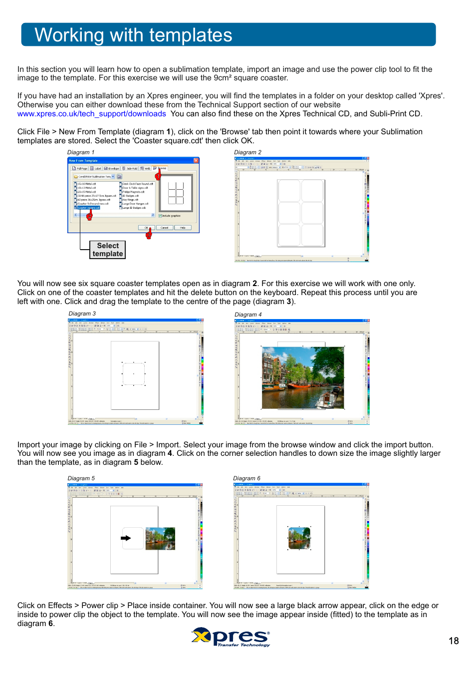 Working with templates | Xpres Subli Print Ricoh GX7000 User Manual | Page 20 / 25