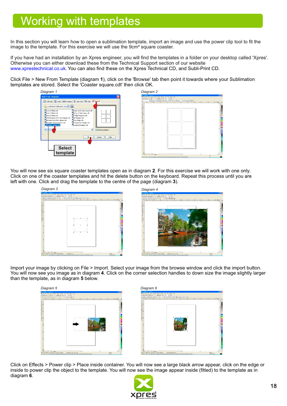 Working with templates | Xpres Subli Print Ricoh GXe3300N User Manual | Page 20 / 25