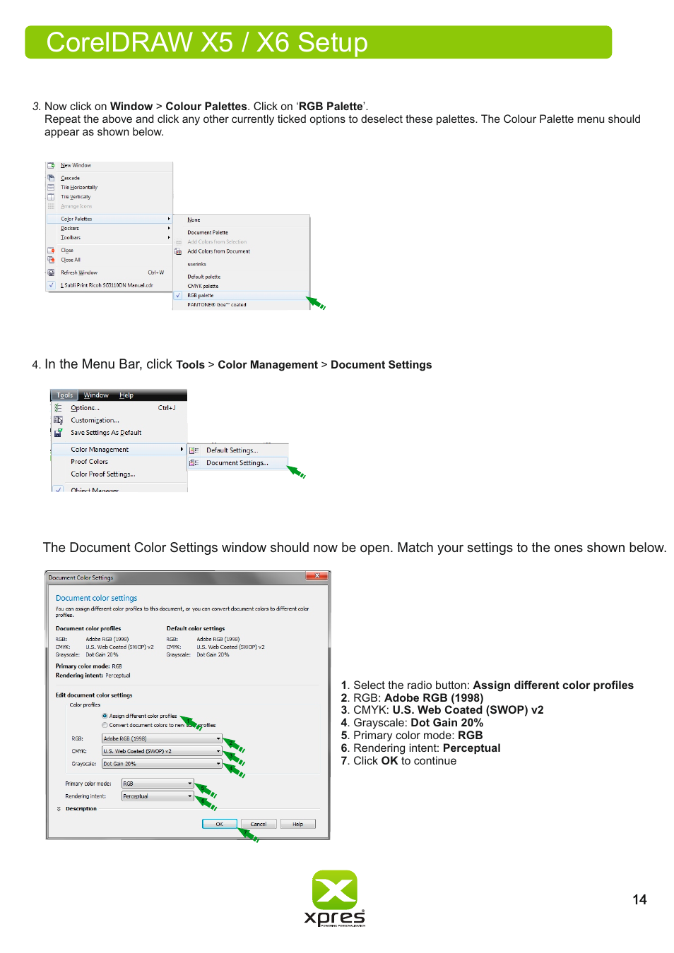 Coreldraw x5 / x6 setup | Xpres Subli Print Ricoh SG3110DN User Manual | Page 16 / 25