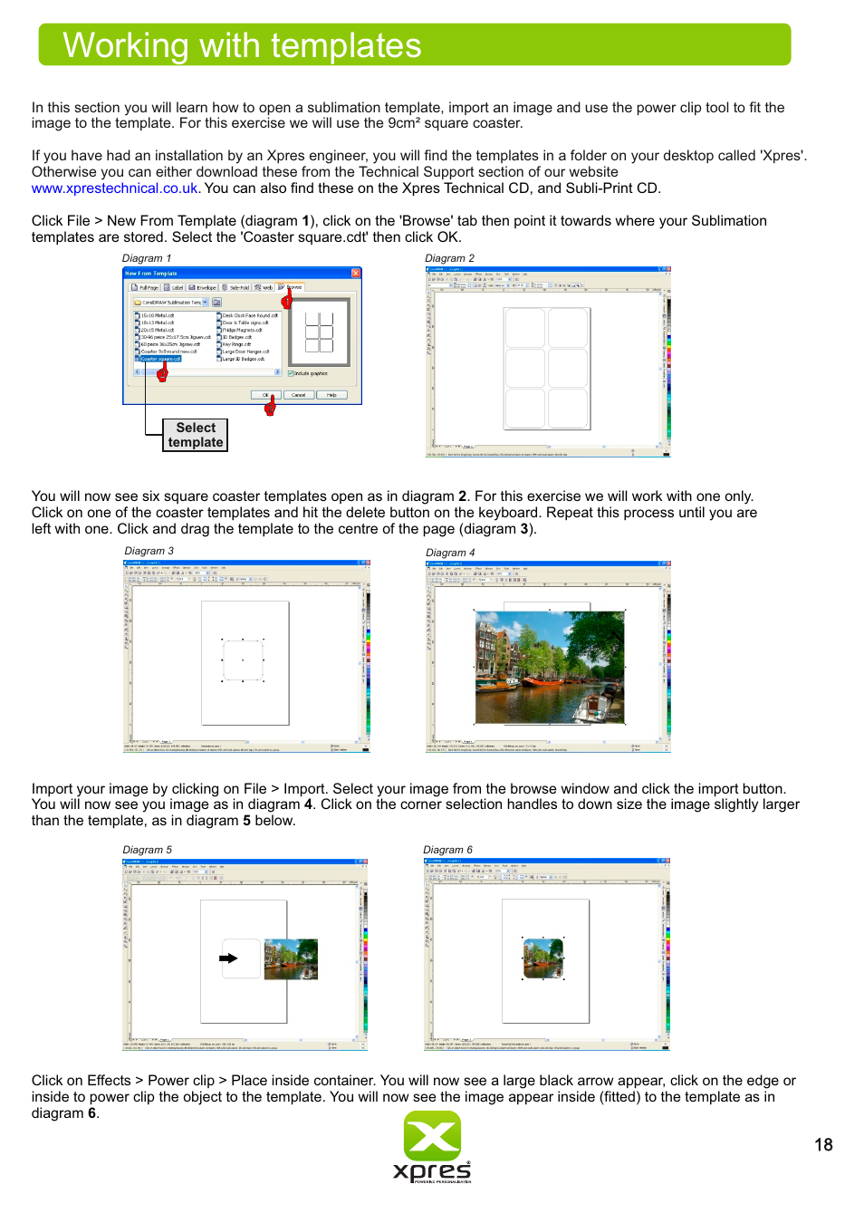 Working with templates | Xpres Subli Print Ricoh SG3110DN User Manual | Page 20 / 25