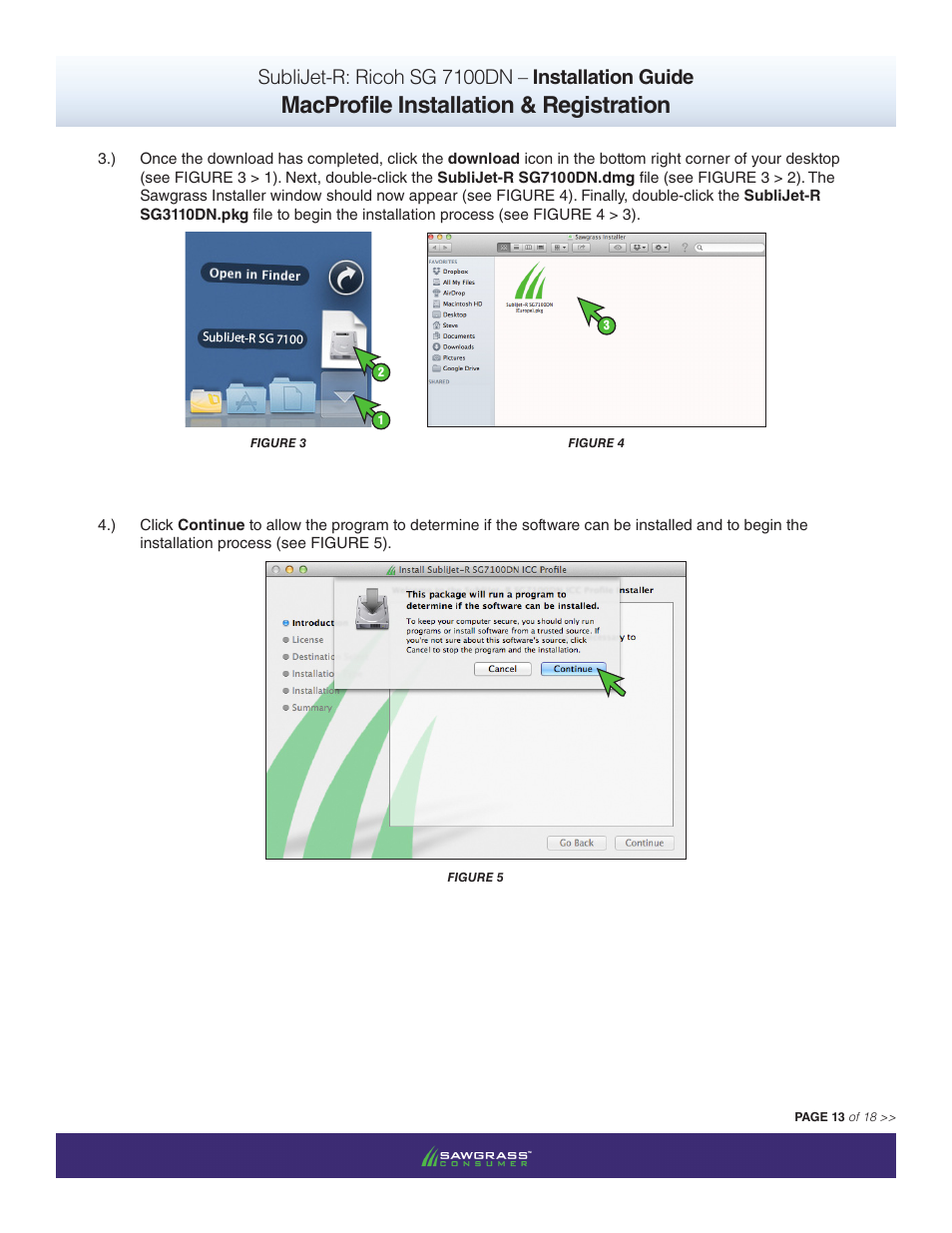 Macprofile installation & registration, Sublijet-r: ricoh sg 7100dn – installation guide | Xpres SubliJet R Ricoh SG7100DN (Mac ICC Profile Setup): Printer/Profile Installation Guide User Manual | Page 13 / 18