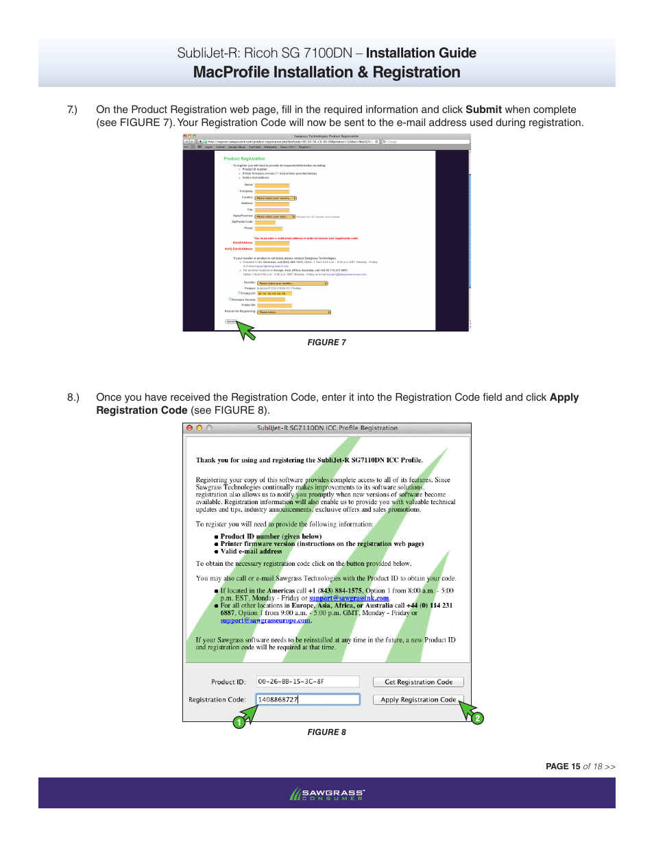 Macprofile installation & registration, Sublijet-r: ricoh sg 7100dn – installation guide | Xpres SubliJet R Ricoh SG7100DN (Mac ICC Profile Setup): Printer/Profile Installation Guide User Manual | Page 15 / 18