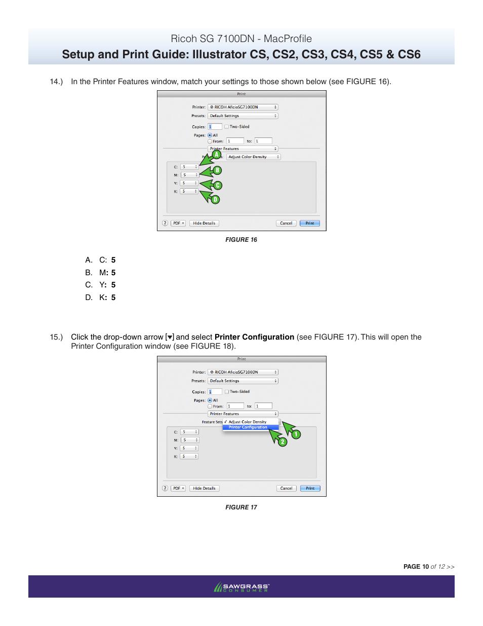 Ricoh sg 7100dn - macprofile | Xpres SubliJet R Ricoh SG7100DN (Mac ICC Profile Setup): Print & Setup Guide Illustrator CS - CS6 User Manual | Page 10 / 12