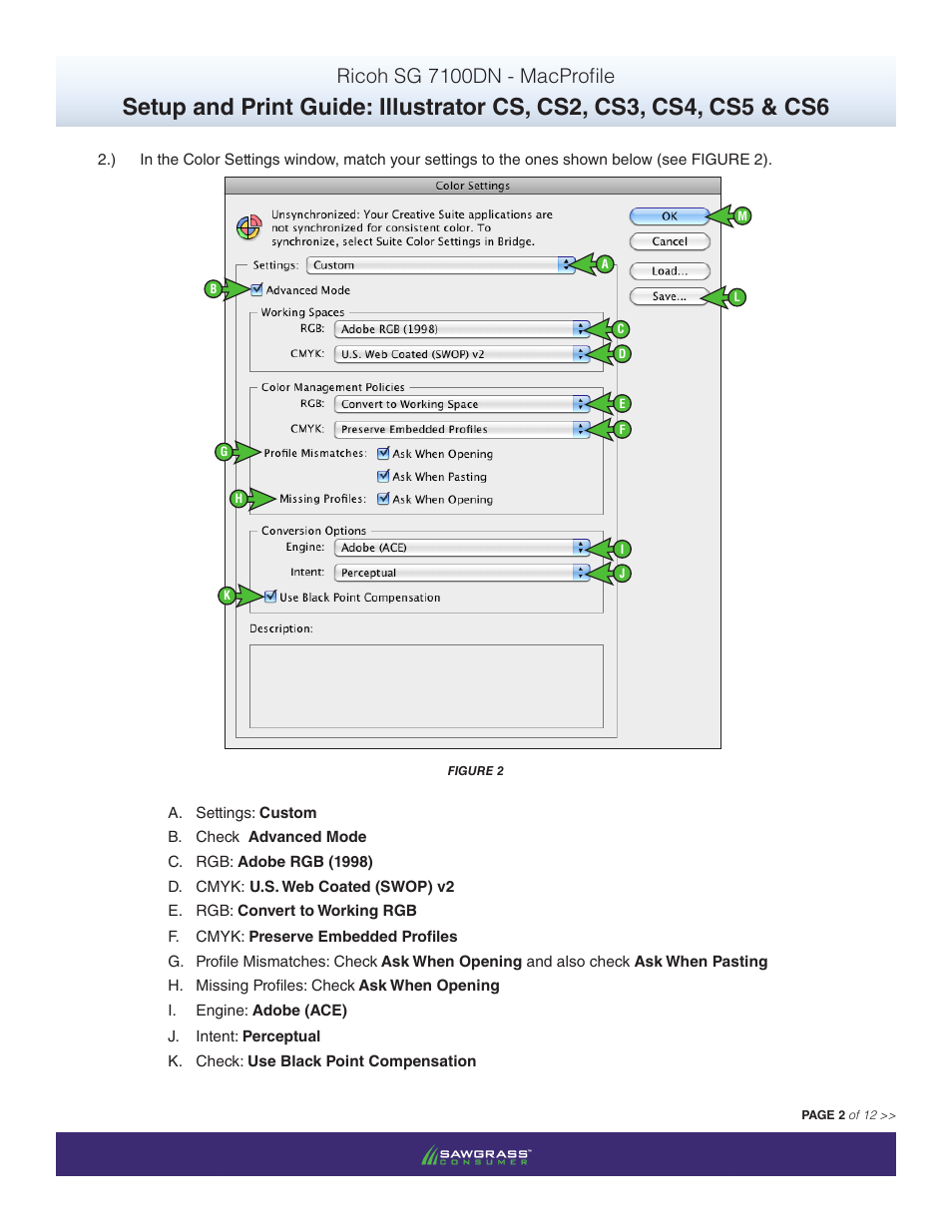 Ricoh sg 7100dn - macprofile | Xpres SubliJet R Ricoh SG7100DN (Mac ICC Profile Setup): Print & Setup Guide Illustrator CS - CS6 User Manual | Page 2 / 12