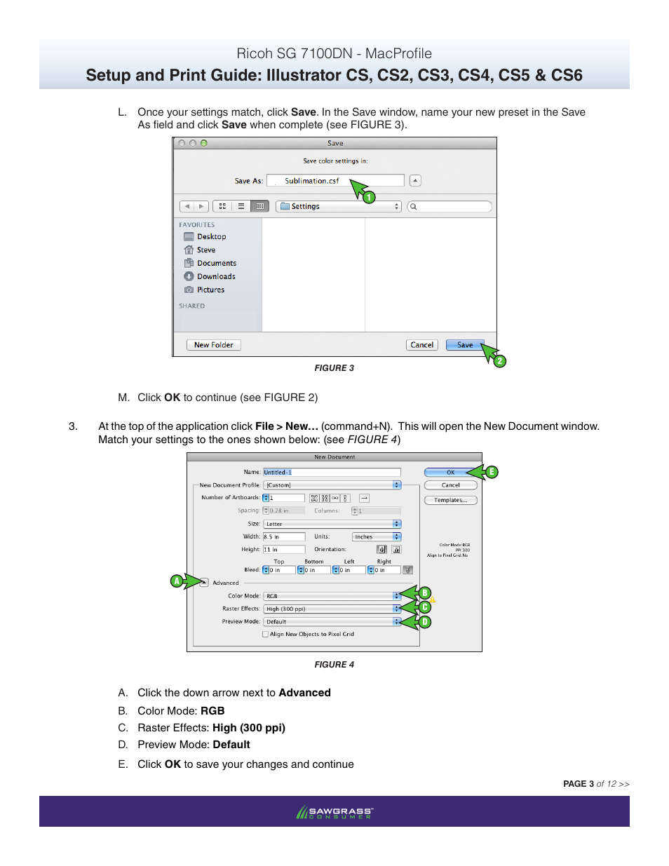 Ricoh sg 7100dn - macprofile | Xpres SubliJet R Ricoh SG7100DN (Mac ICC Profile Setup): Print & Setup Guide Illustrator CS - CS6 User Manual | Page 3 / 12