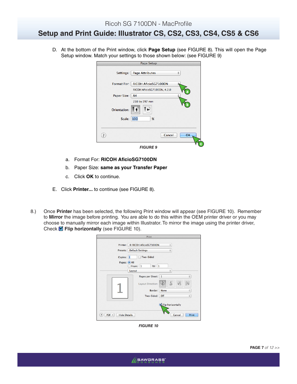 Ricoh sg 7100dn - macprofile | Xpres SubliJet R Ricoh SG7100DN (Mac ICC Profile Setup): Print & Setup Guide Illustrator CS - CS6 User Manual | Page 7 / 12