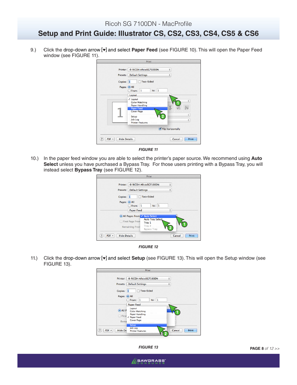 Ricoh sg 7100dn - macprofile | Xpres SubliJet R Ricoh SG7100DN (Mac ICC Profile Setup): Print & Setup Guide Illustrator CS - CS6 User Manual | Page 8 / 12