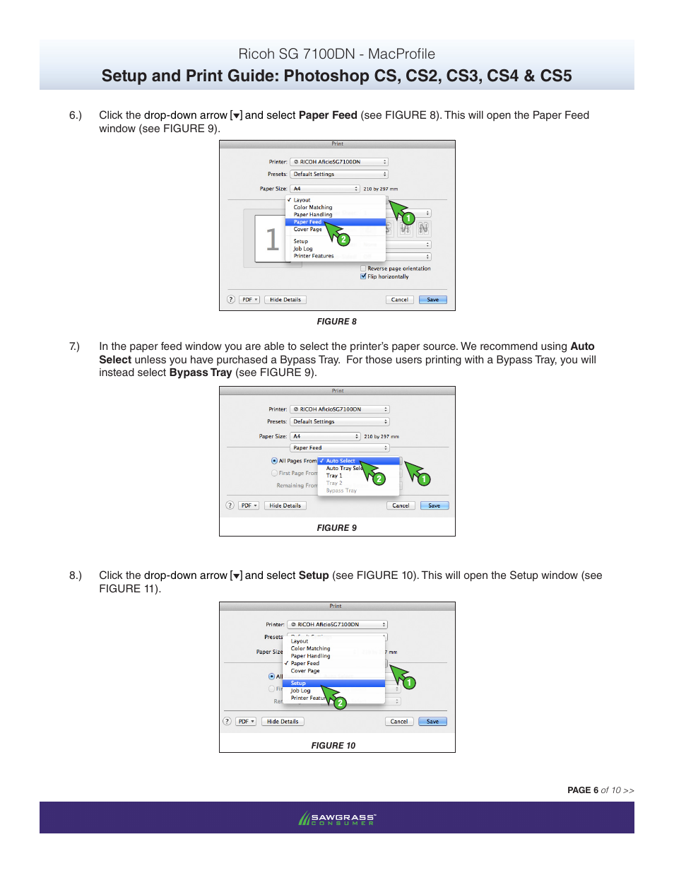 Ricoh sg 7100dn - macprofile | Xpres SubliJet R Ricoh SG7100DN (Mac ICC Profile Setup): Print & Setup Guide Photoshop CS - CS5 User Manual | Page 6 / 10