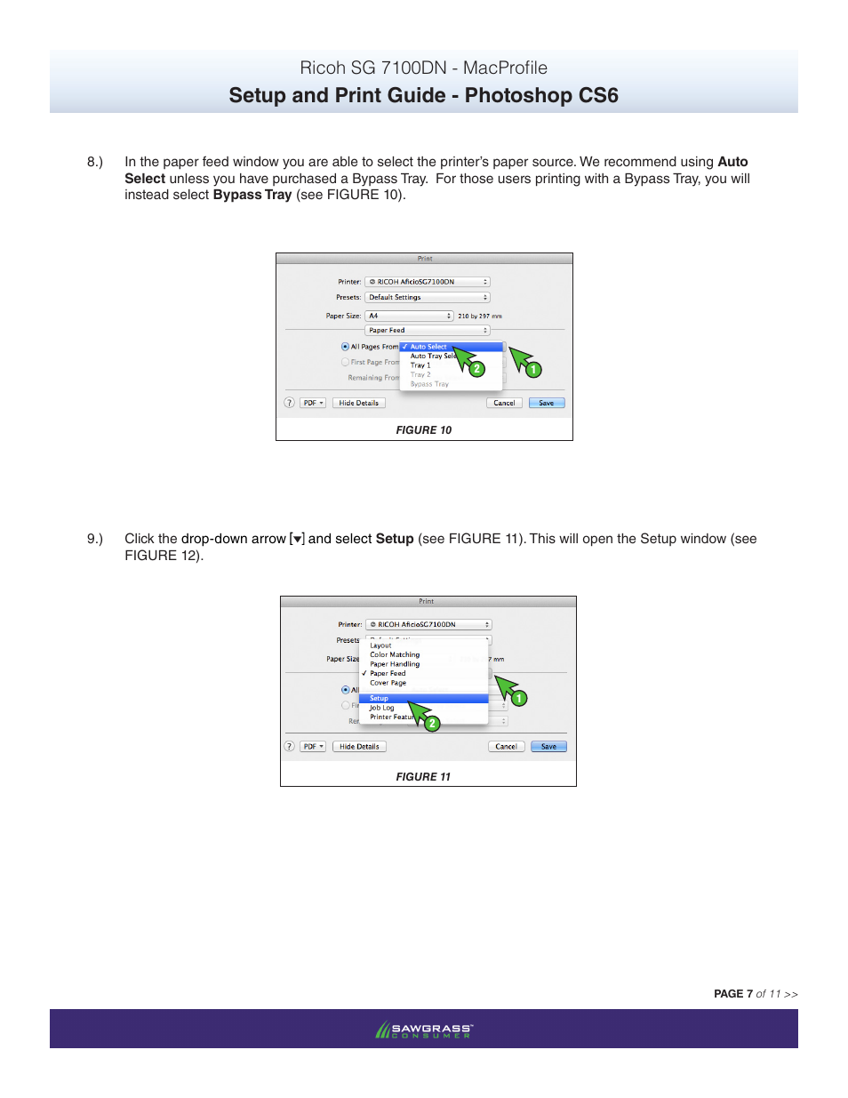 Setup and print guide - photoshop cs6, Ricoh sg 7100dn - macprofile | Xpres SubliJet R Ricoh SG7100DN (Mac ICC Profile Setup): Print & Setup Guide Photoshop CS6 User Manual | Page 7 / 11
