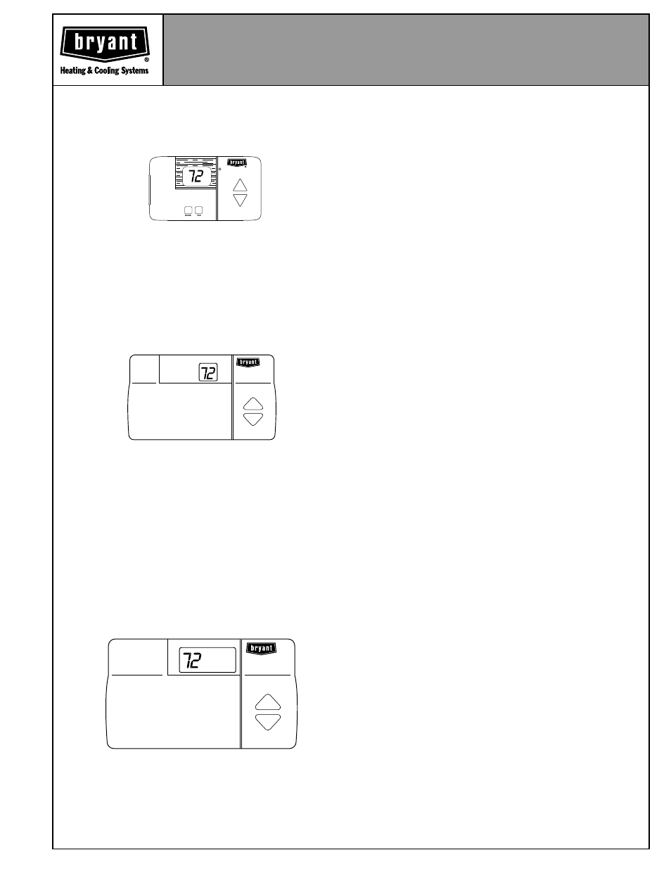 Bryant TSTAT User Manual | 8 pages