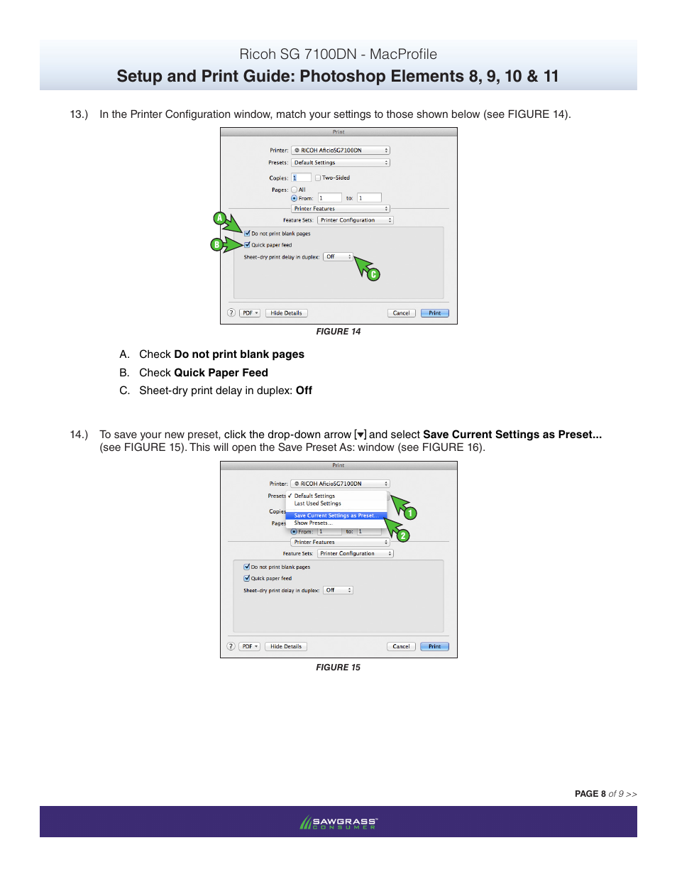 Ricoh sg 7100dn - macprofile | Xpres SubliJet R Ricoh SG7100DN (Mac ICC Profile Setup): Print & Setup Guide Photoshop Elements 8 - 10 User Manual | Page 8 / 9