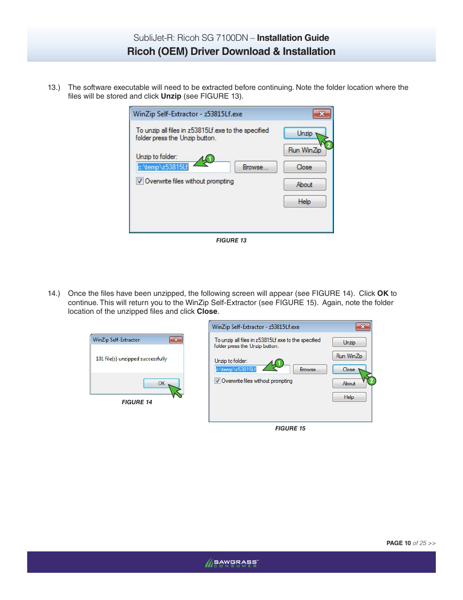 Ricoh (oem) driver download & installation, Sublijet-r: ricoh sg 7100dn – installation guide | Xpres SubliJet R Ricoh SG7100DN (Windows ICC Profile Setup): Printer/Profile Installation Guide User Manual | Page 10 / 25