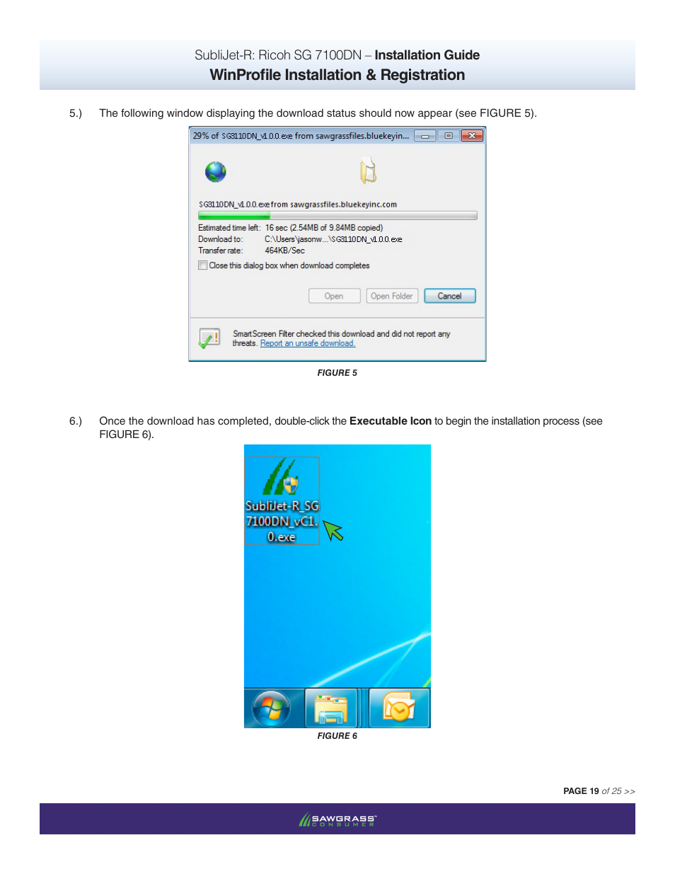 Winprofile installation & registration | Xpres SubliJet R Ricoh SG7100DN (Windows ICC Profile Setup): Printer/Profile Installation Guide User Manual | Page 19 / 25