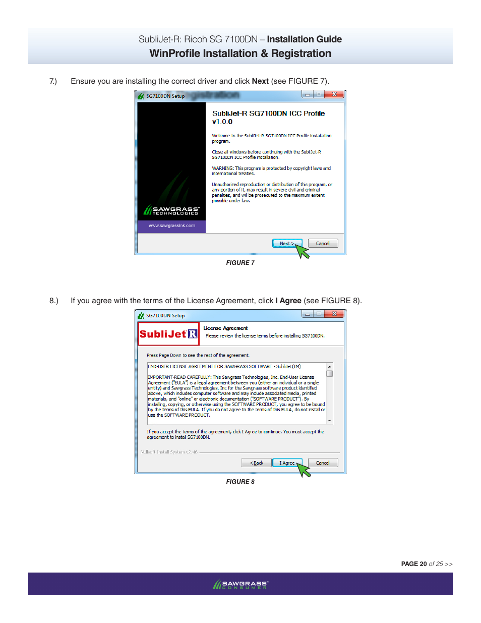 Winprofile installation & registration | Xpres SubliJet R Ricoh SG7100DN (Windows ICC Profile Setup): Printer/Profile Installation Guide User Manual | Page 20 / 25