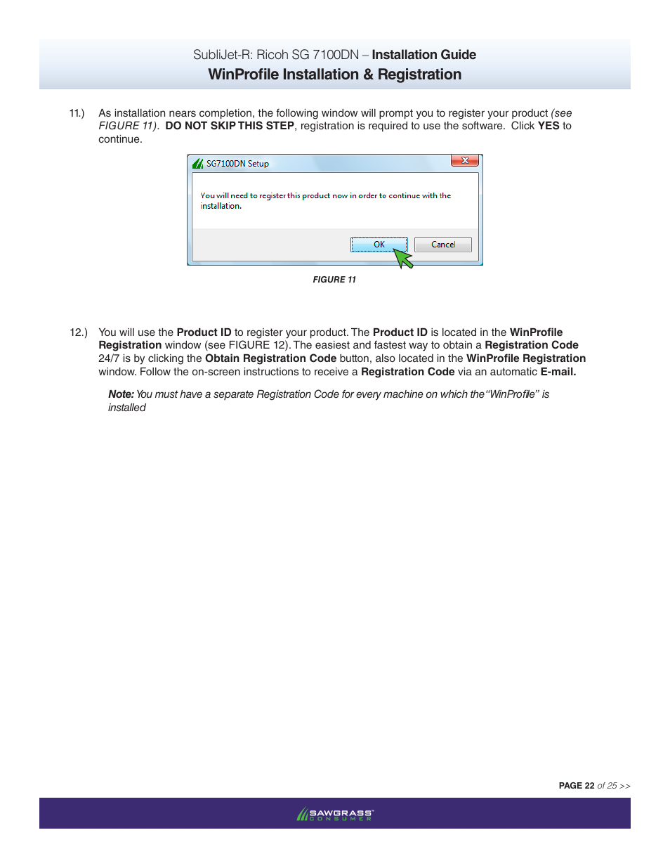 Winprofile installation & registration | Xpres SubliJet R Ricoh SG7100DN (Windows ICC Profile Setup): Printer/Profile Installation Guide User Manual | Page 22 / 25