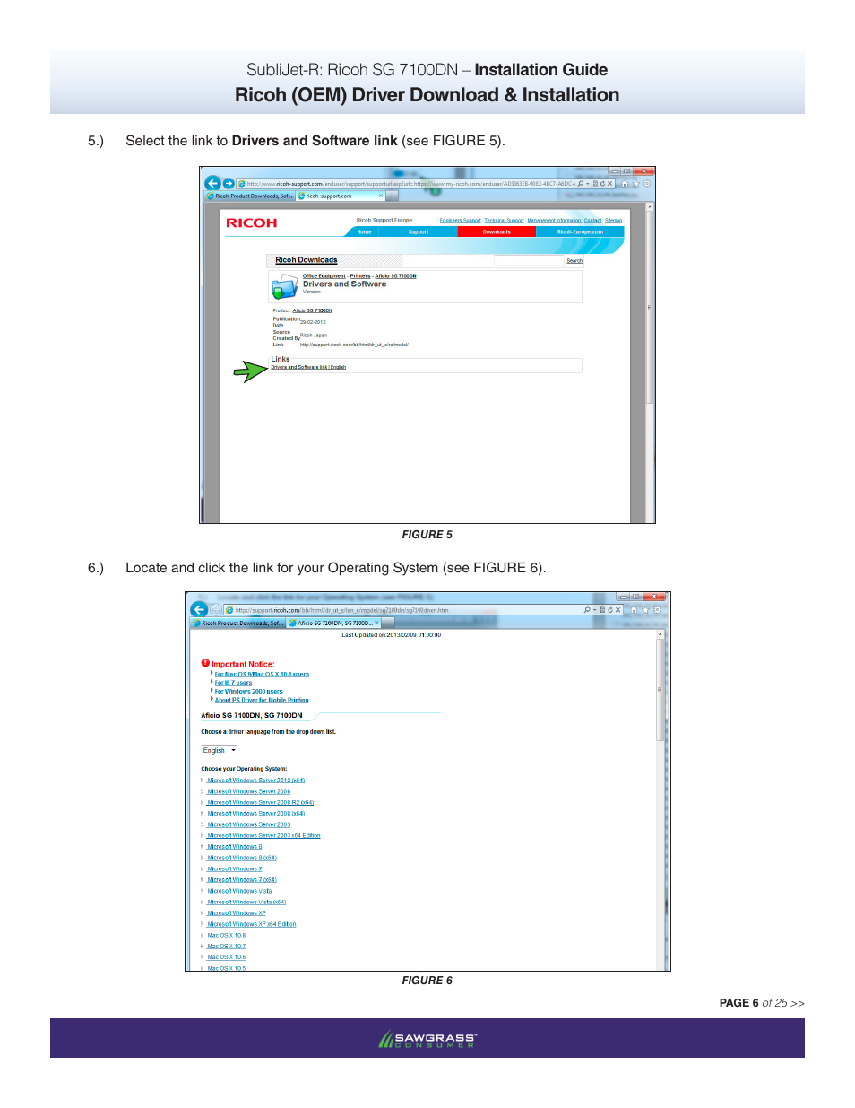 Ricoh (oem) driver download & installation | Xpres SubliJet R Ricoh SG7100DN (Windows ICC Profile Setup): Printer/Profile Installation Guide User Manual | Page 6 / 25