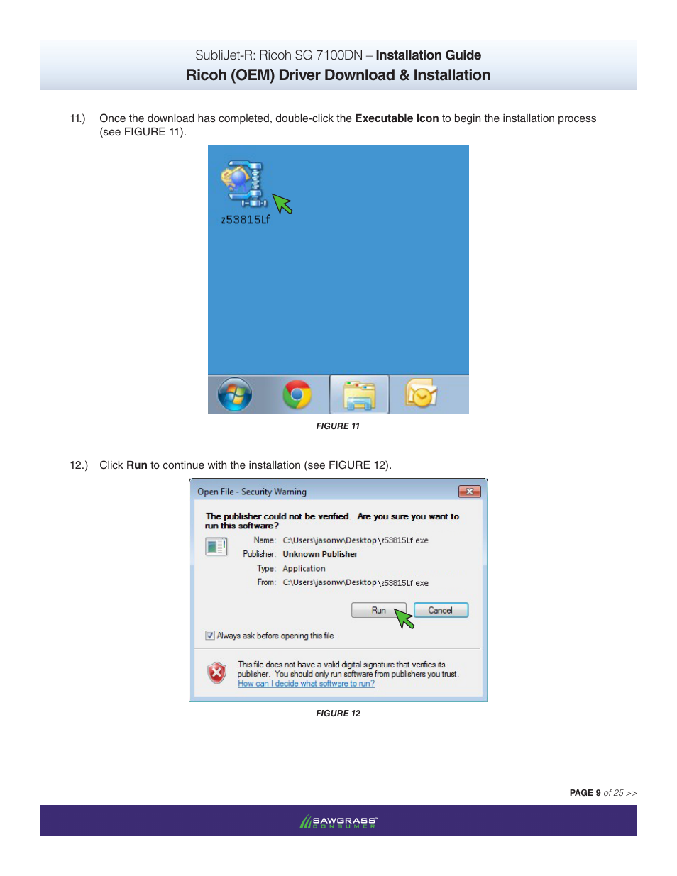 Ricoh (oem) driver download & installation | Xpres SubliJet R Ricoh SG7100DN (Windows ICC Profile Setup): Printer/Profile Installation Guide User Manual | Page 9 / 25