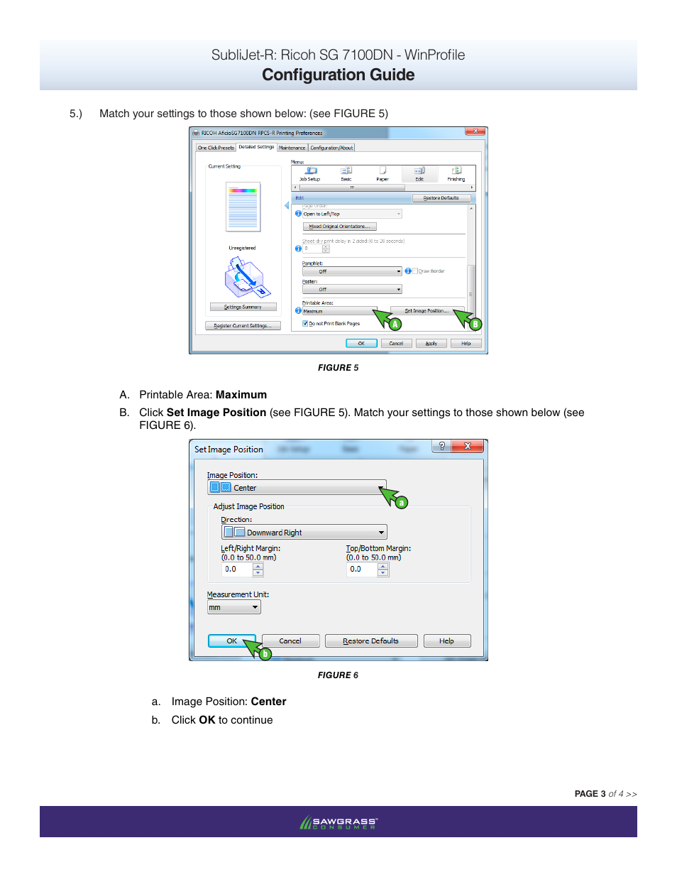 Configuration guide, Sublijet-r: ricoh sg 7100dn - winprofile | Xpres SubliJet R Ricoh SG7100DN (Windows ICC Profile Setup): Driver Configuration User Manual | Page 3 / 4