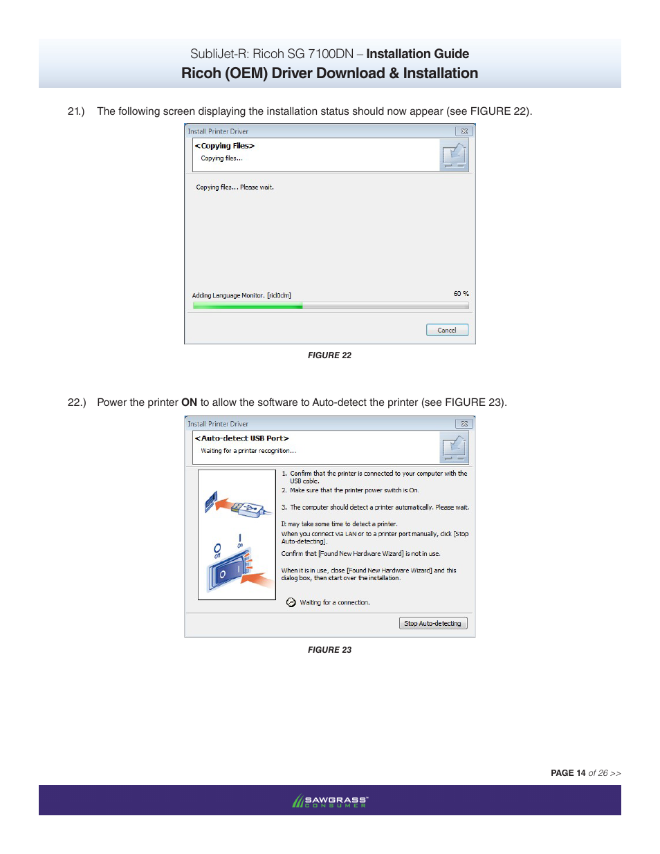 Ricoh (oem) driver download & installation | Xpres SubliJet R Ricoh SG7100DN (Windows Power Driver Setup): Power Driver Installation Guide User Manual | Page 14 / 26