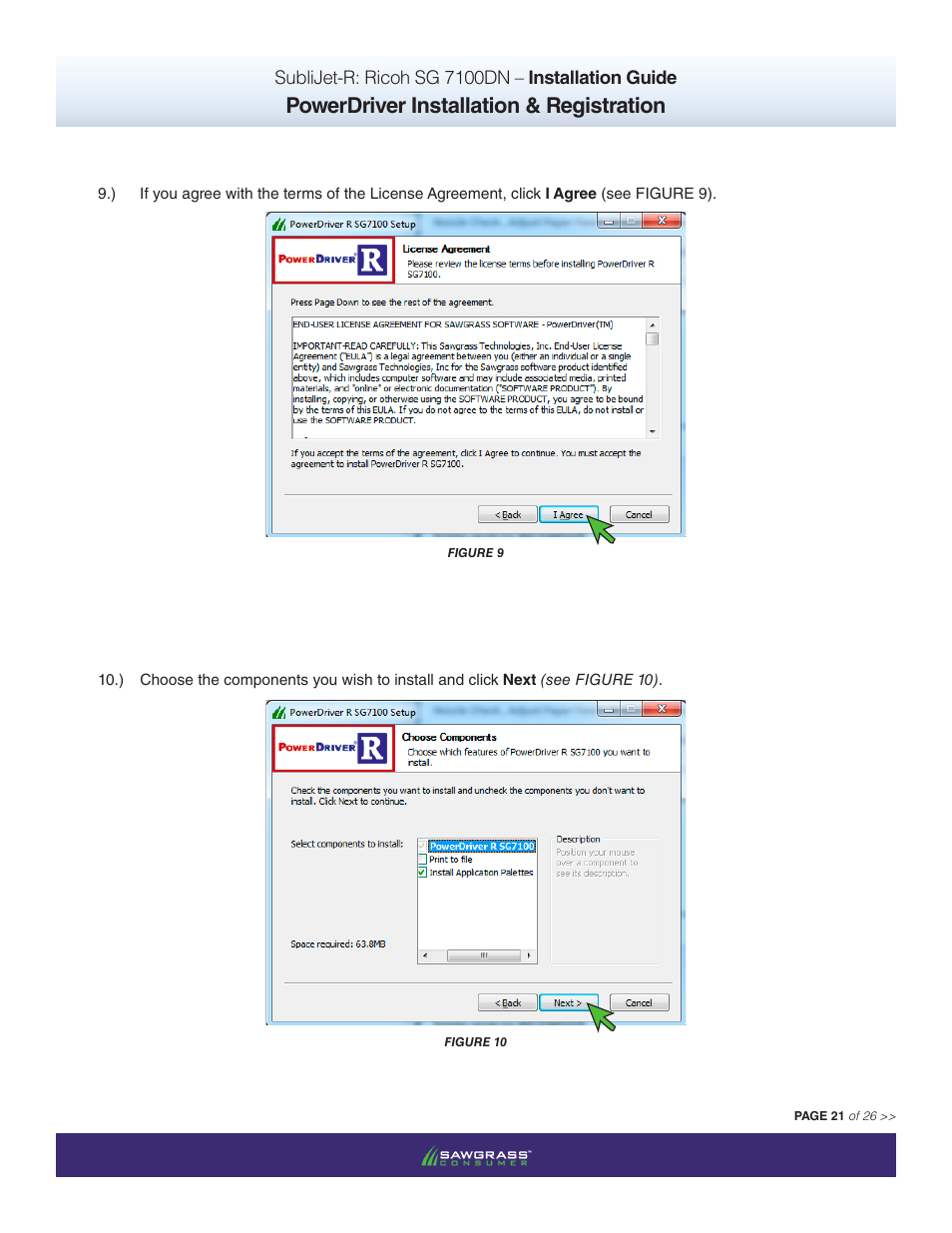 Powerdriver installation & registration | Xpres SubliJet R Ricoh SG7100DN (Windows Power Driver Setup): Power Driver Installation Guide User Manual | Page 21 / 26