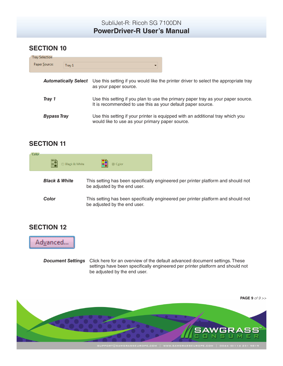 Powerdriver-r user’s manual | Xpres SubliJet R Ricoh SG7100DN (Windows Power Driver Setup): Power Driver User Manual for Windows XP, Vista & 7 User Manual | Page 10 / 10