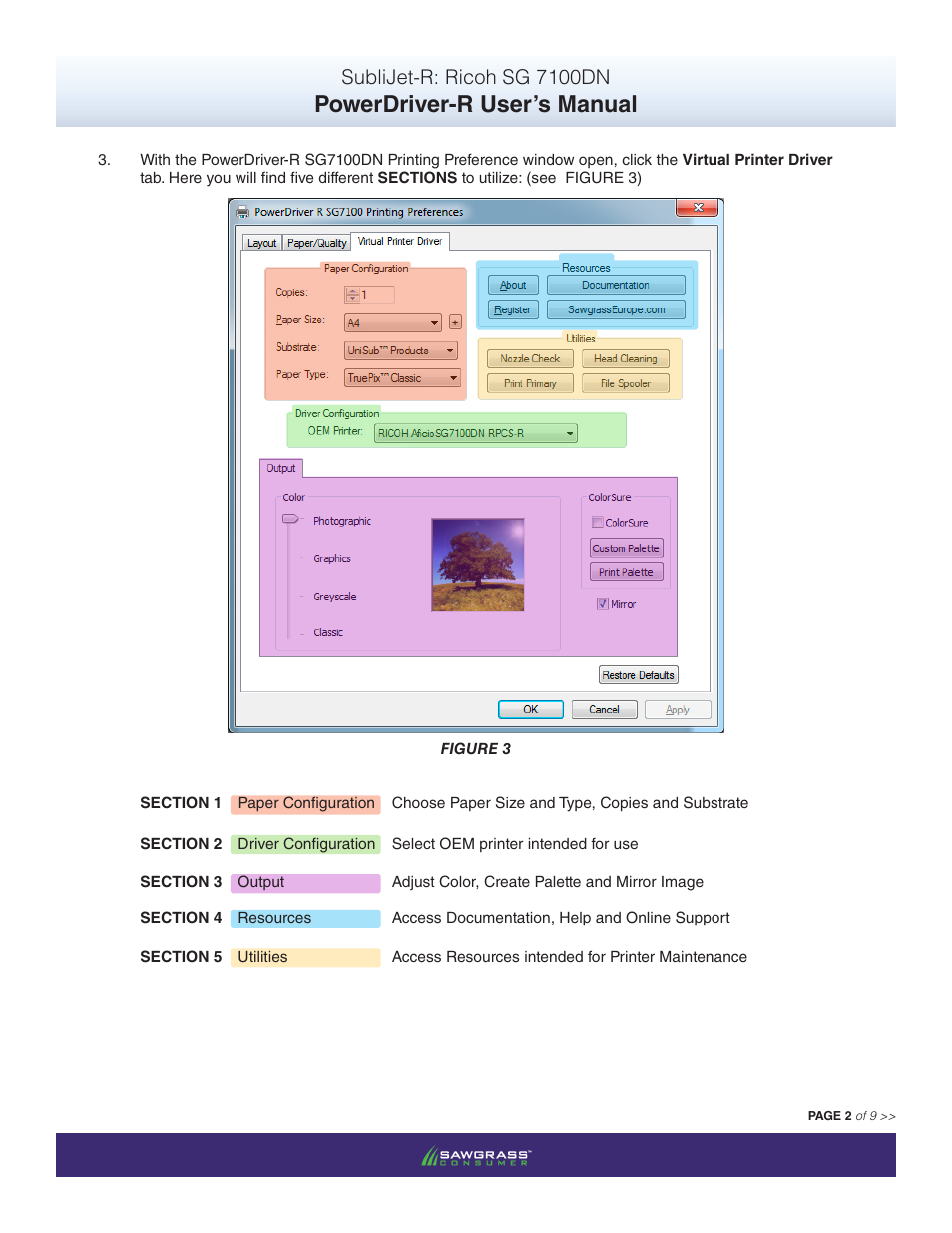 Powerdriver-r user’s manual, Sublijet-r: ricoh sg 7100dn | Xpres SubliJet R Ricoh SG7100DN (Windows Power Driver Setup): Power Driver User Manual for Windows XP, Vista & 7 User Manual | Page 3 / 10