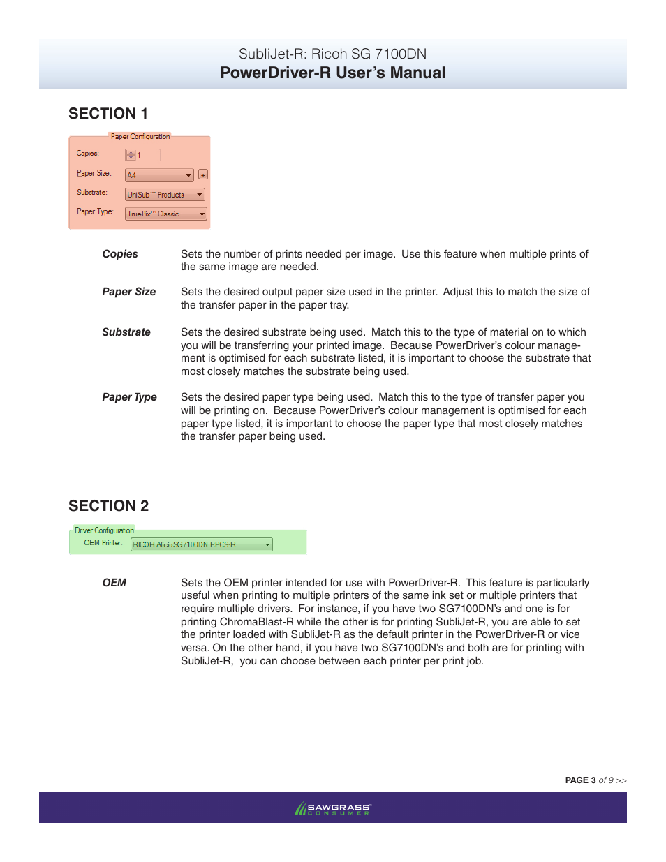 Powerdriver-r user’s manual, Sublijet-r: ricoh sg 7100dn | Xpres SubliJet R Ricoh SG7100DN (Windows Power Driver Setup): Power Driver User Manual for Windows XP, Vista & 7 User Manual | Page 4 / 10
