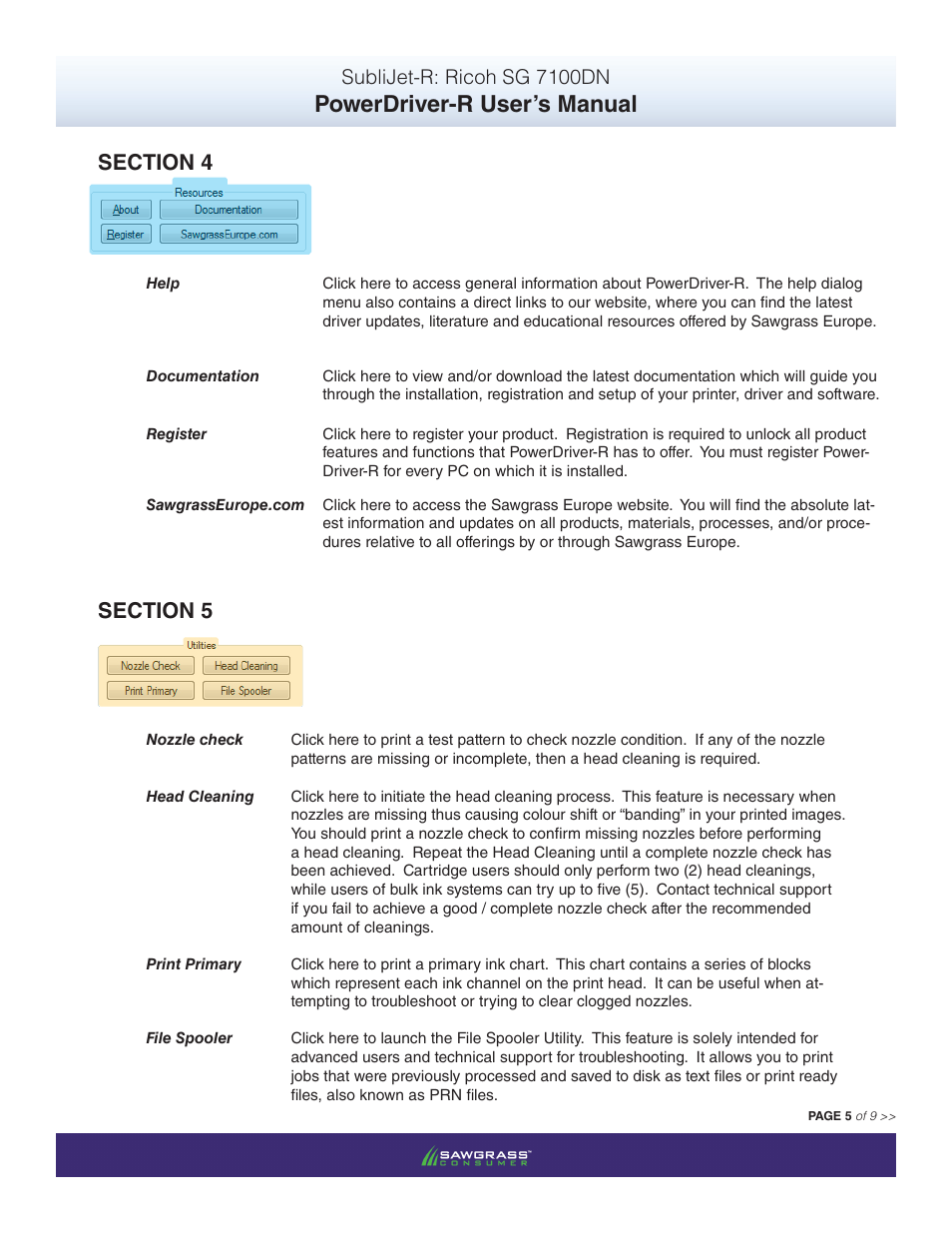 Powerdriver-r user’s manual, Sublijet-r: ricoh sg 7100dn | Xpres SubliJet R Ricoh SG7100DN (Windows Power Driver Setup): Power Driver User Manual for Windows XP, Vista & 7 User Manual | Page 6 / 10