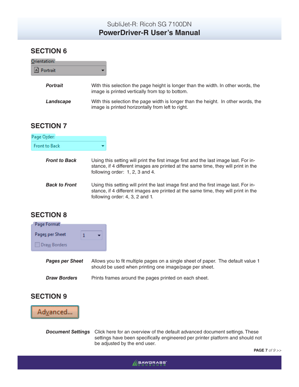 Powerdriver-r user’s manual | Xpres SubliJet R Ricoh SG7100DN (Windows Power Driver Setup): Power Driver User Manual for Windows XP, Vista & 7 User Manual | Page 8 / 10