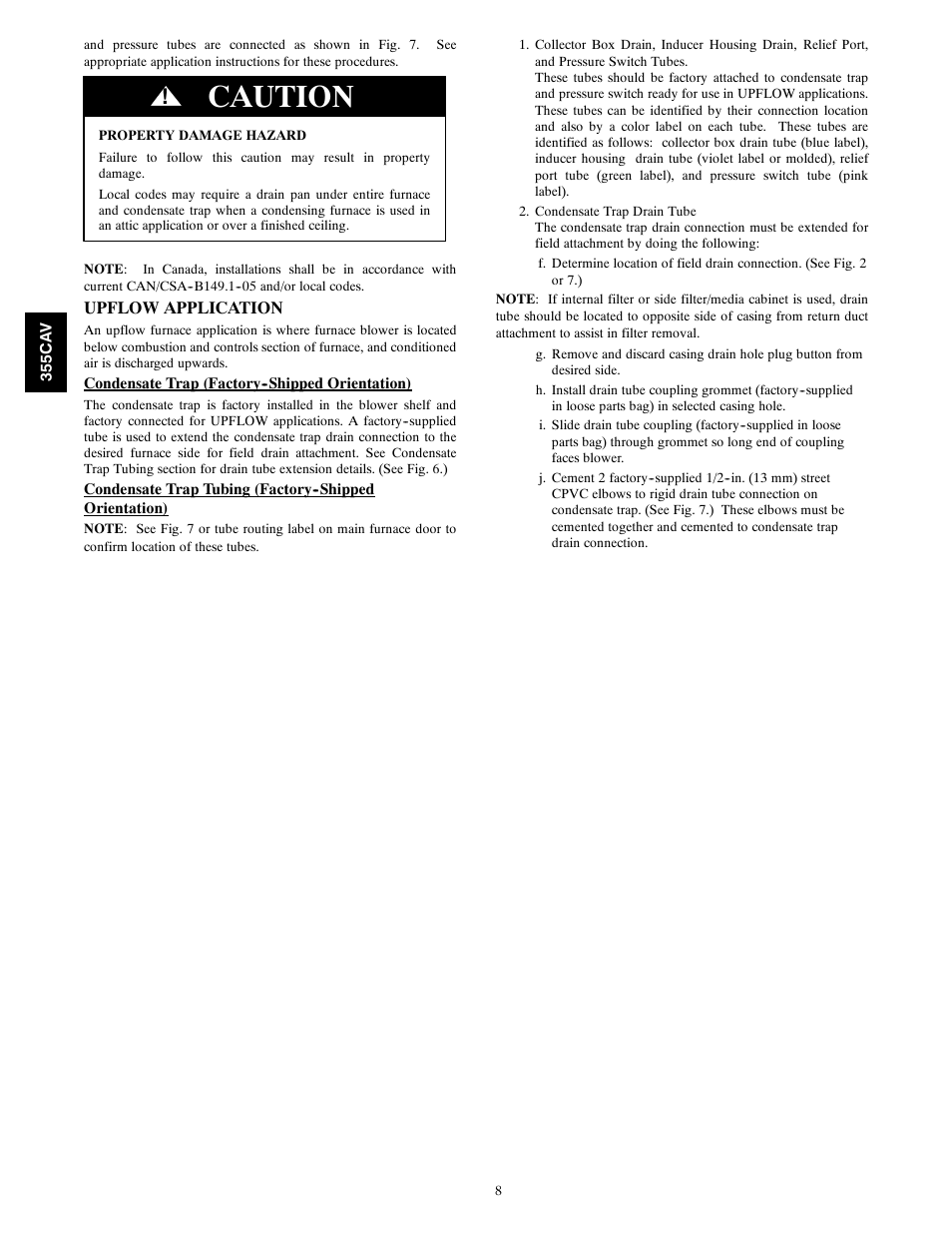 Caution | Bryant 355CAV User Manual | Page 8 / 62