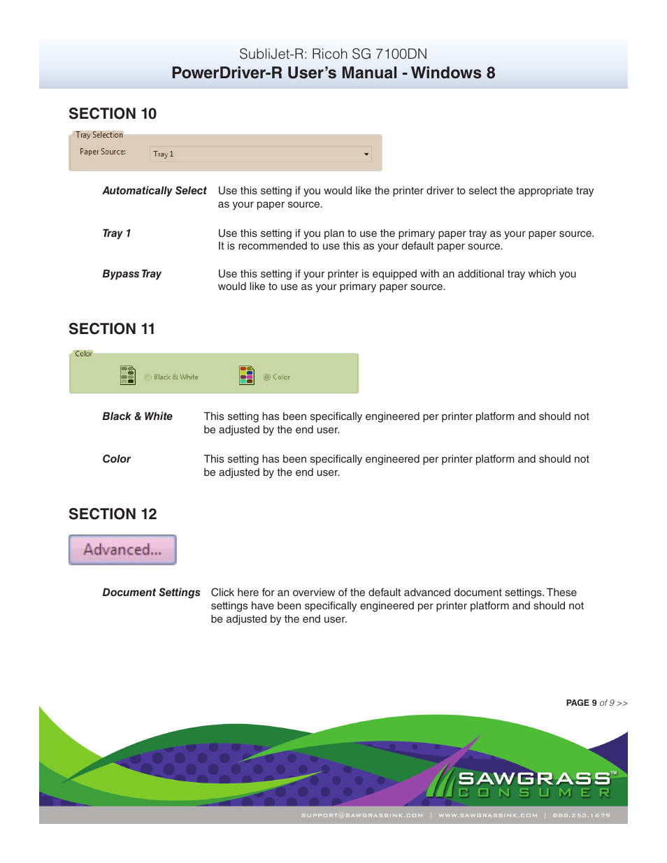 Powerdriver-r user’s manual - windows 8 | Xpres SubliJet R Ricoh SG7100DN (Windows Power Driver Setup): Power Driver User Manual for Windows 8 User Manual | Page 10 / 10