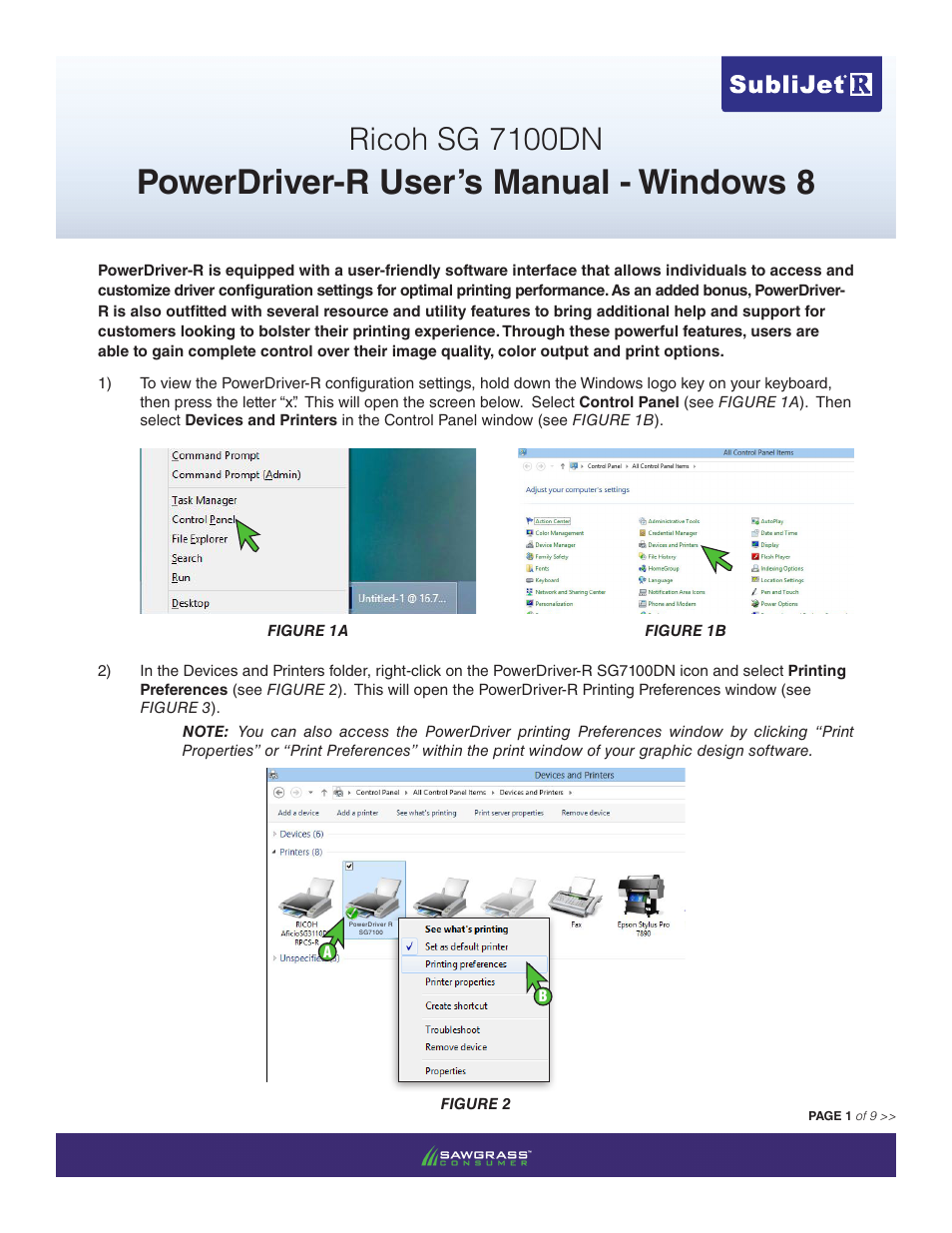 Powerdriver-r user’s manual - windows 8, Ricoh sg 7100dn | Xpres SubliJet R Ricoh SG7100DN (Windows Power Driver Setup): Power Driver User Manual for Windows 8 User Manual | Page 2 / 10