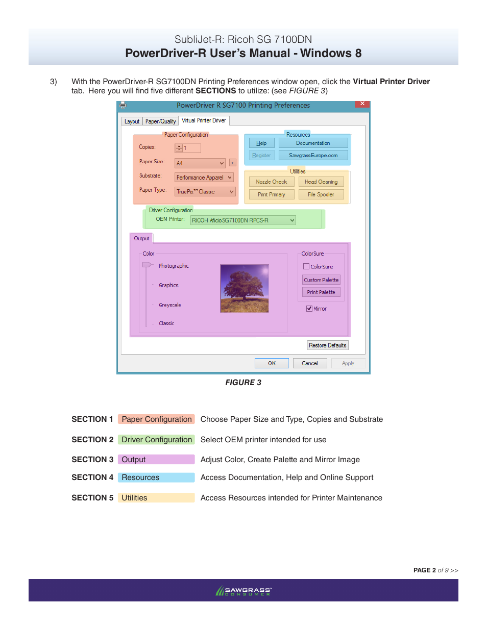 Powerdriver-r user’s manual - windows 8, Sublijet-r: ricoh sg 7100dn | Xpres SubliJet R Ricoh SG7100DN (Windows Power Driver Setup): Power Driver User Manual for Windows 8 User Manual | Page 3 / 10