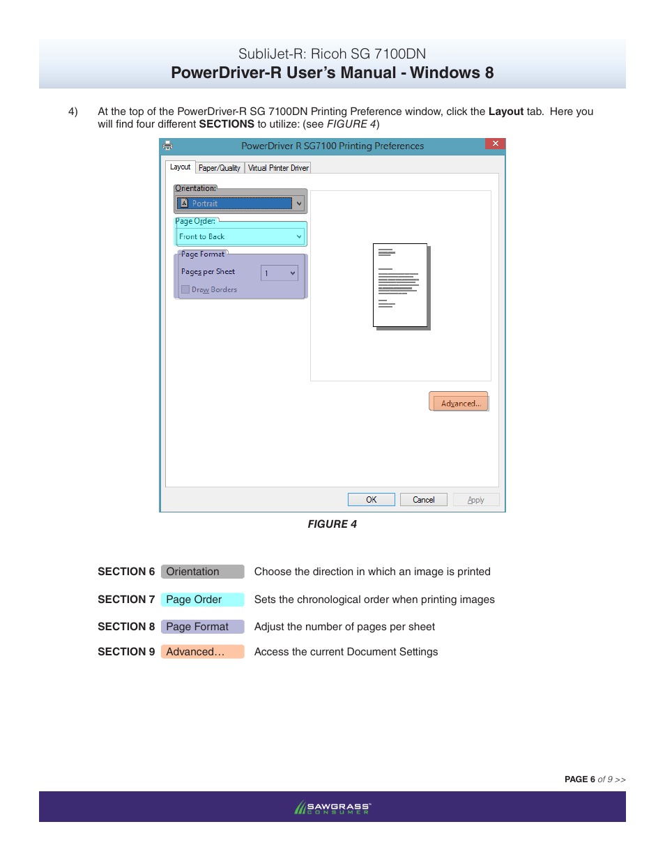 Powerdriver-r user’s manual - windows 8, Sublijet-r: ricoh sg 7100dn | Xpres SubliJet R Ricoh SG7100DN (Windows Power Driver Setup): Power Driver User Manual for Windows 8 User Manual | Page 7 / 10