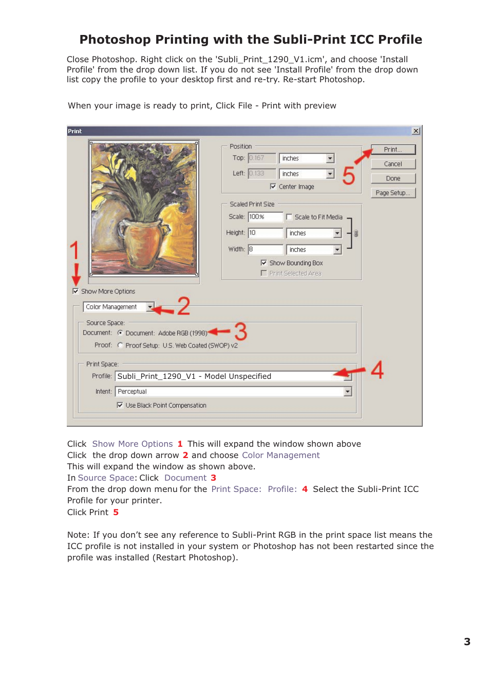 Xpres Subli-Print Epson 1290: Adobe Photoshop 7, CS & Elements 2 instructions (applicable for all other sublimation printers) User Manual | Page 3 / 4