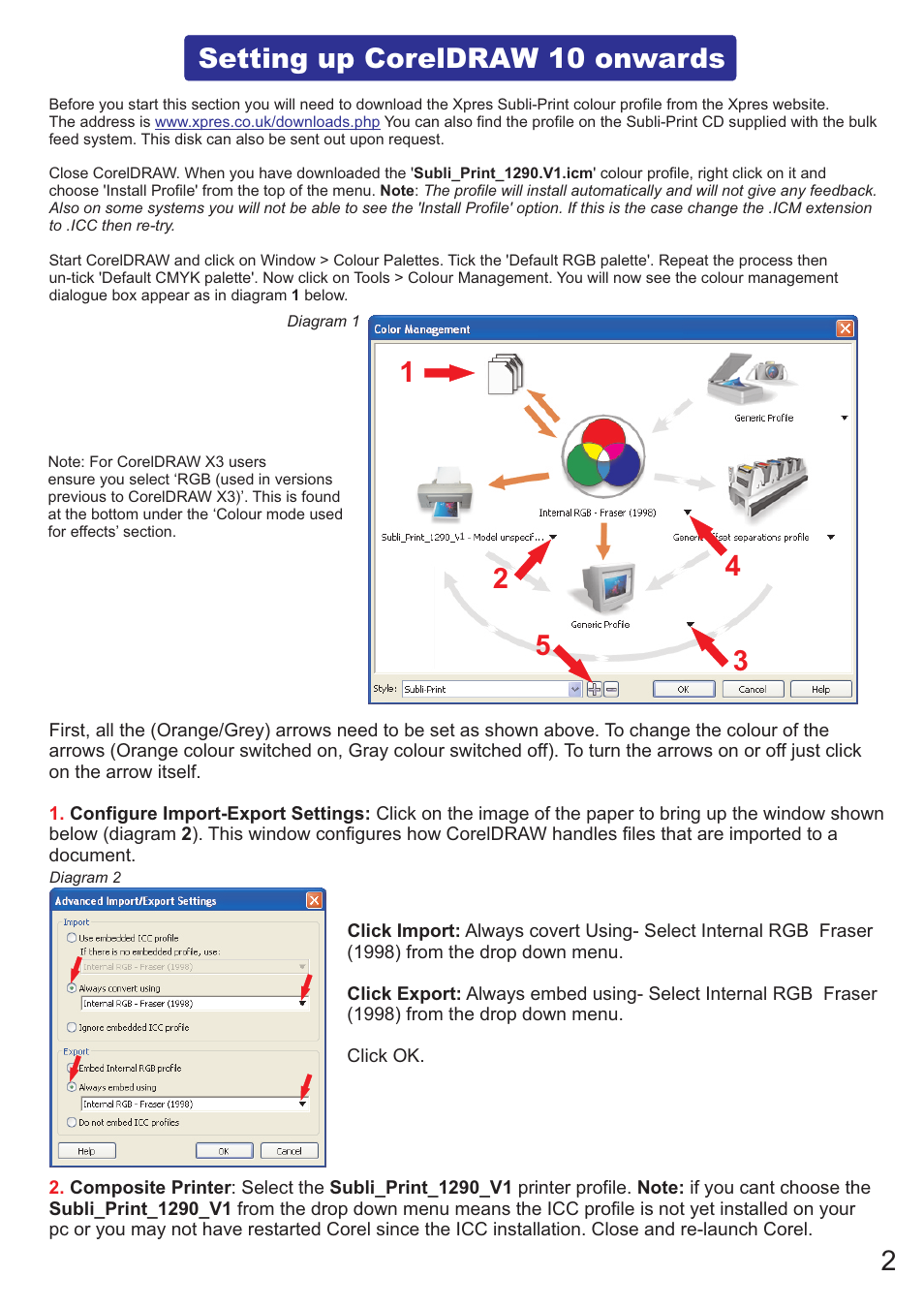 Setting up coreldraw 10 onwards | Xpres Subli-Print Epson 1290: Manual User Manual | Page 4 / 14